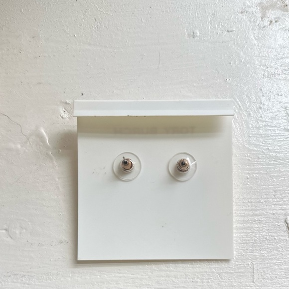 Tory Burch Gold and Silver Logo Earrings - Picture 3 of 3